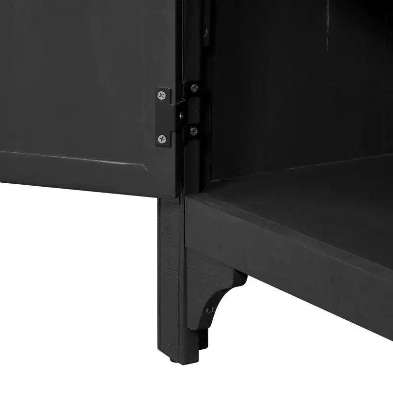 Buffet avec placage MDF+Pin et étagères réglables pour Salons et Entrées, Noir