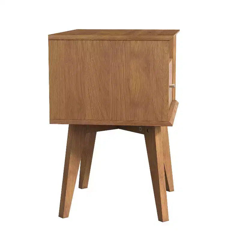 Table de chevet 1 tiroir avec rangement, lot de 2 - Noyer Ambre