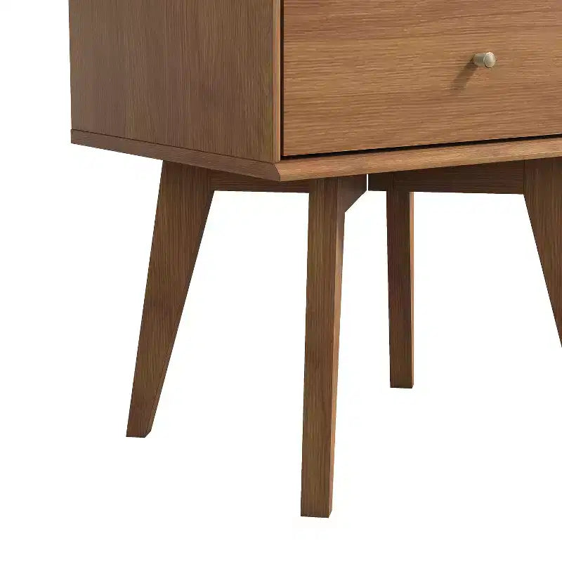 Table de chevet 1 tiroir avec rangement, lot de 2 - Noyer Ambre