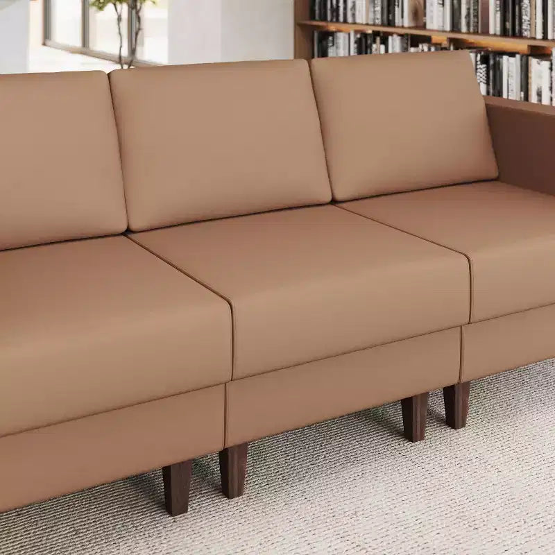 Fauteuil de réception capitonné avec pieds en noyer et patins réglables