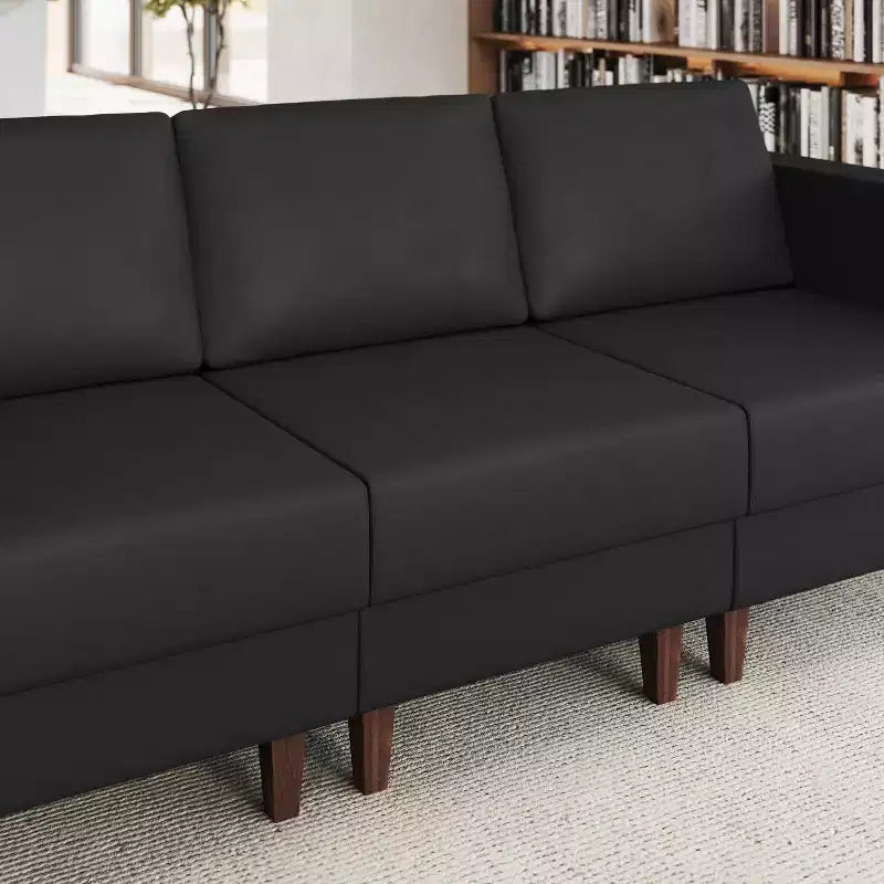 Fauteuil de réception capitonné avec pieds en noyer et patins réglables