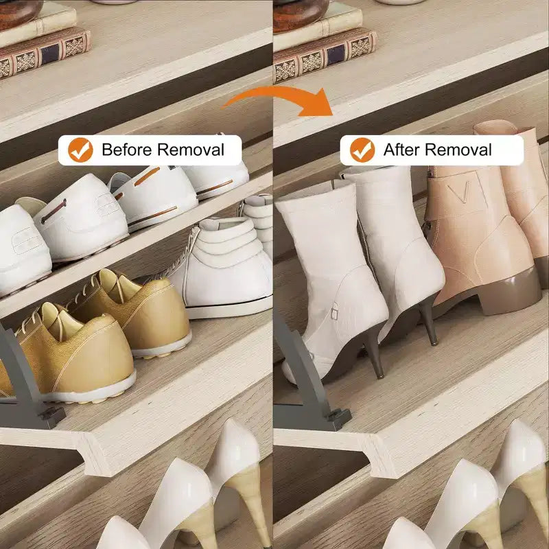 Meuble à chaussures avec 6 tiroirs basculants, Organisateur de chaussures en bois avec étagère réglable, Rangement de chaussures