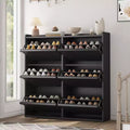 GustoWave Shoe Cabinet with 6 Flip Drawers, Wooden Shoe Organizer Cabinet with Adjustable Shelf, Shoe Storage