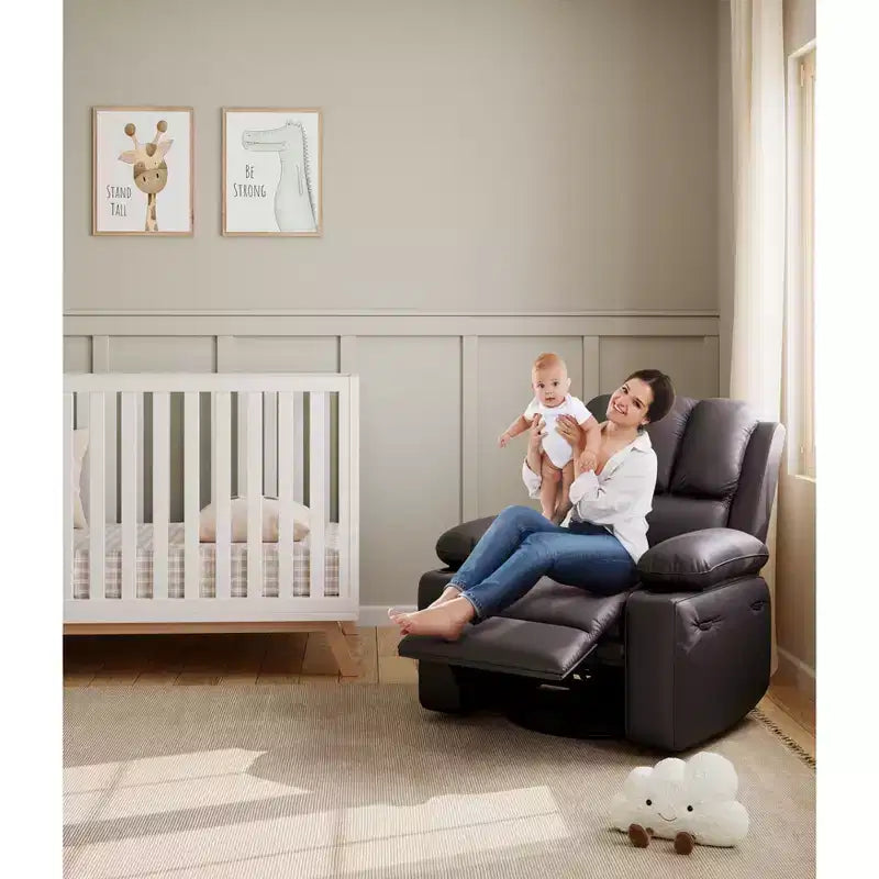 Fauteuil inclinable de massage, fauteuil inclinable pivotant en cuir PU pour salon, chambre de bébé ou cinéma maison, canapé inclinable ergonomique avec porte-gobelets