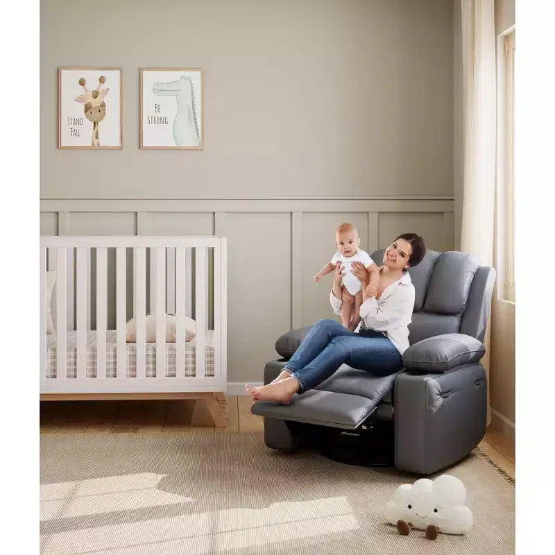 Fauteuil inclinable de massage, fauteuil inclinable pivotant en cuir PU pour salon, chambre de bébé ou cinéma maison, canapé inclinable ergonomique avec porte-gobelets