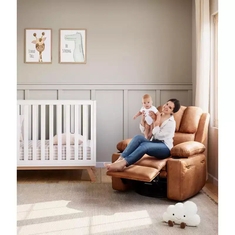 Fauteuil inclinable de massage, fauteuil inclinable pivotant en cuir PU pour salon, chambre de bébé ou cinéma maison, canapé inclinable ergonomique avec porte-gobelets