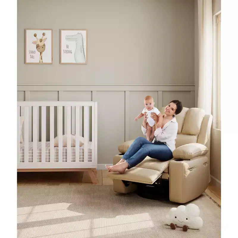 Fauteuil inclinable de massage, fauteuil inclinable pivotant en cuir PU pour salon, chambre de bébé ou cinéma maison, canapé inclinable ergonomique avec porte-gobelets