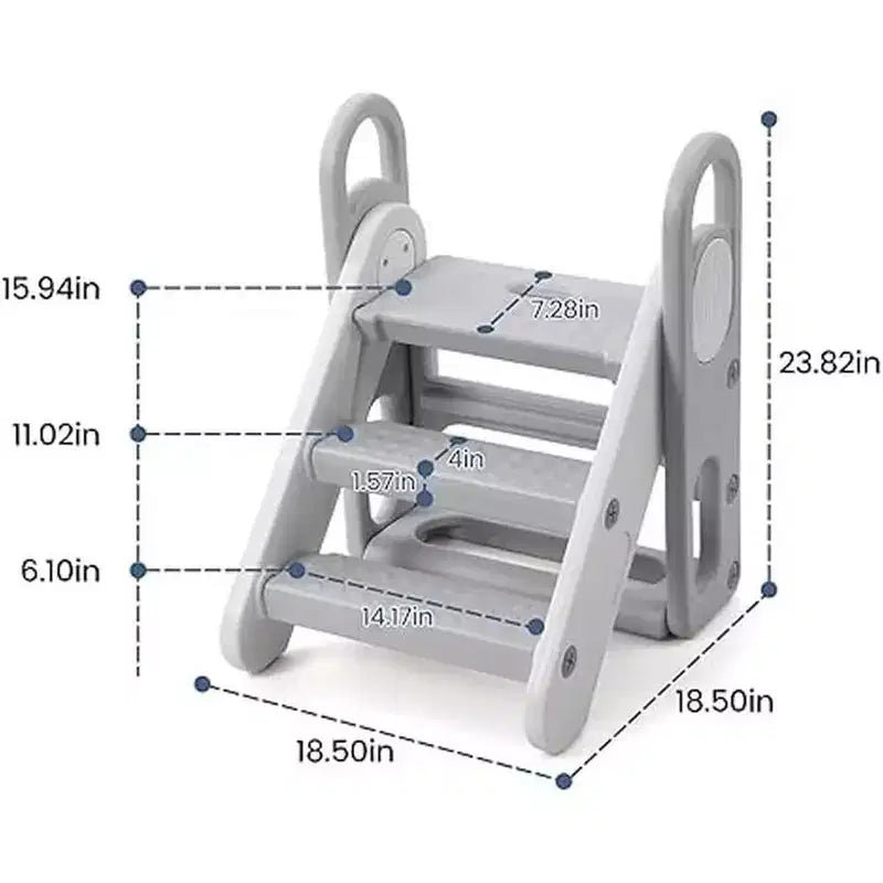 Tabouret pliant pour enfants pour lavabo de salle de bain, tabouret réglable à 3 marches pour tout-petits avec poignées, pour l'apprentissage de la propreté, échelle de nurserie