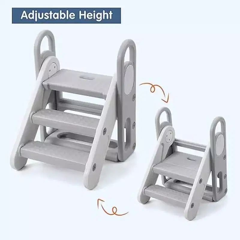 Tabouret pliant pour enfants pour lavabo de salle de bain, tabouret réglable à 3 marches pour tout-petits avec poignées, pour l'apprentissage de la propreté, échelle de nurserie