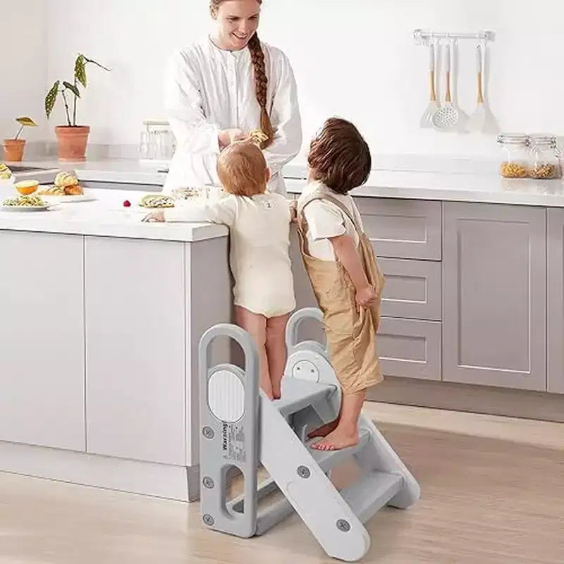 Tabouret pliant pour enfants pour lavabo de salle de bain, tabouret réglable à 3 marches pour tout-petits avec poignées, pour l'apprentissage de la propreté, échelle de nurserie