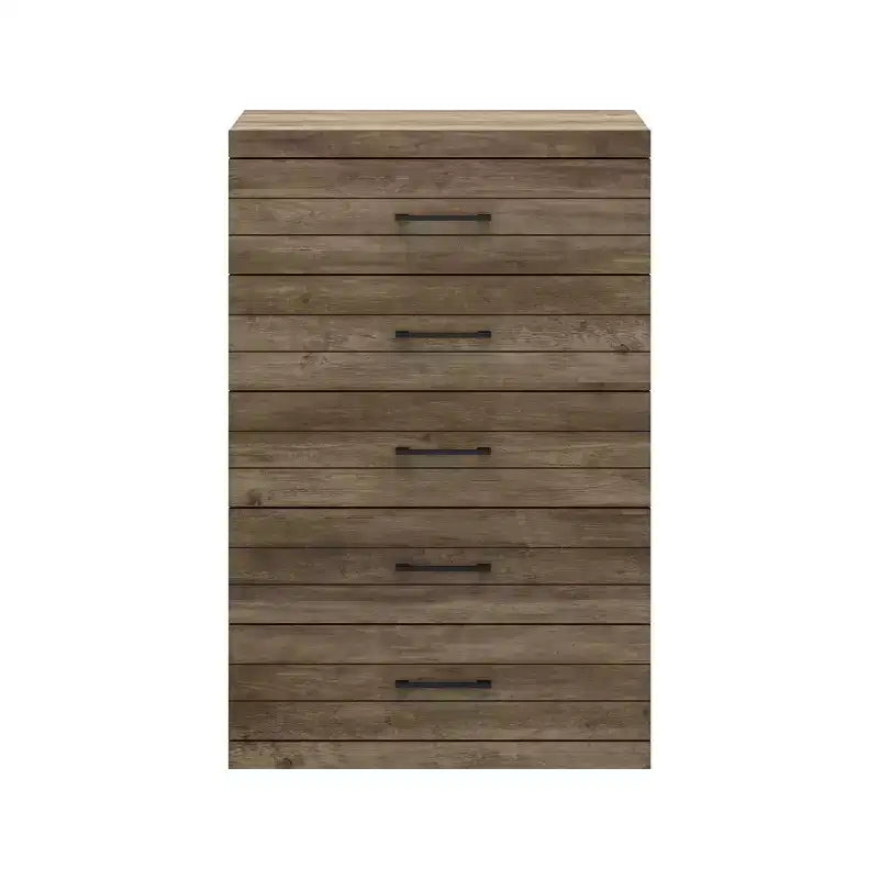 Commode 5 tiroirs (Verrouillage) - Chêne noueux
