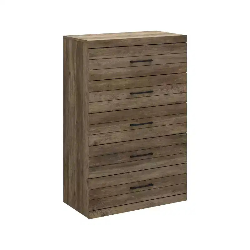 Commode 5 tiroirs (Verrouillage) - Chêne noueux