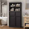 Tall Bathroom Cabinet, Floor Storage Cabinet with Doors & 2 Drawers, 51 H Tall Bathroom Organizer Cabinet Freestanding for Bathroom, Living Room