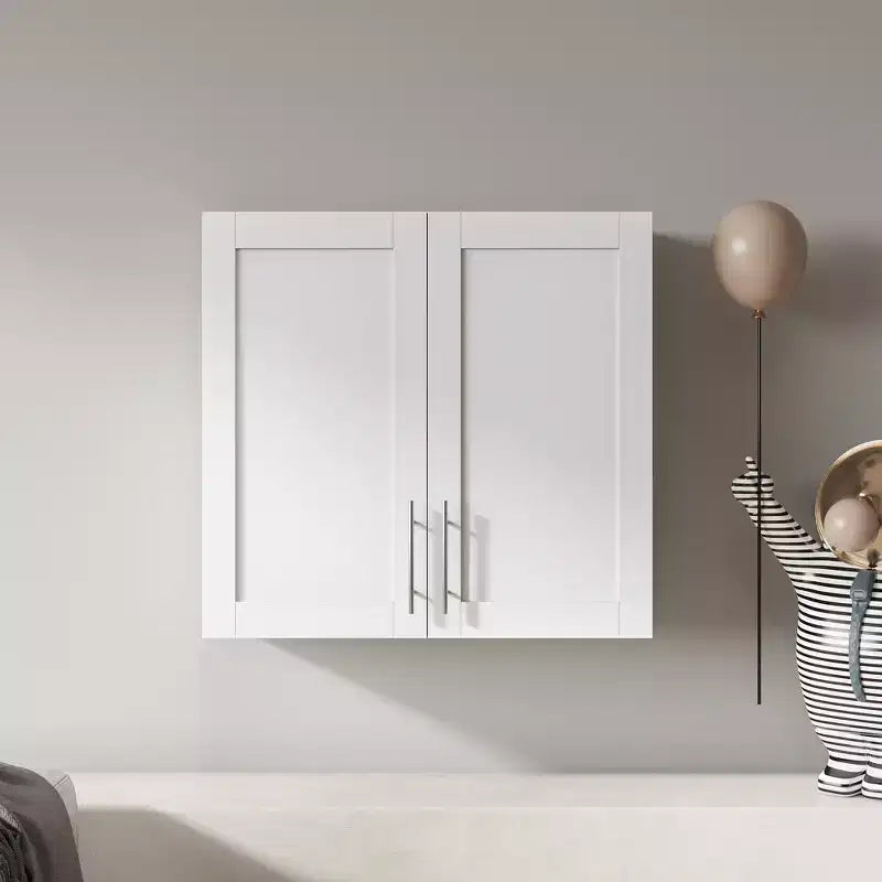 GDFStudio Silvain Modern 31.5'' Stackable Wall Mounted Storage Cabinet with 2 Doors and 1 Adjustable Shelf