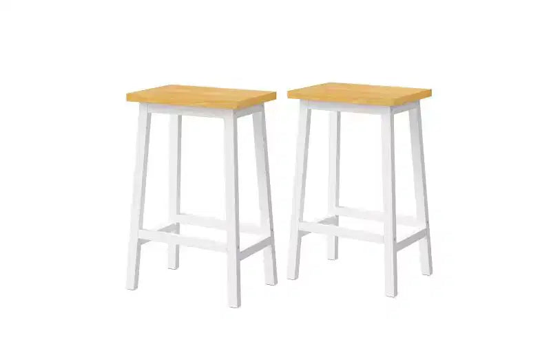 Lot de 2 tabourets de bar de 65 cm de haut, tabourets de comptoir de cuisine avec repose-pieds, tabourets de ferme pour salle à manger, cuisine, comptoir