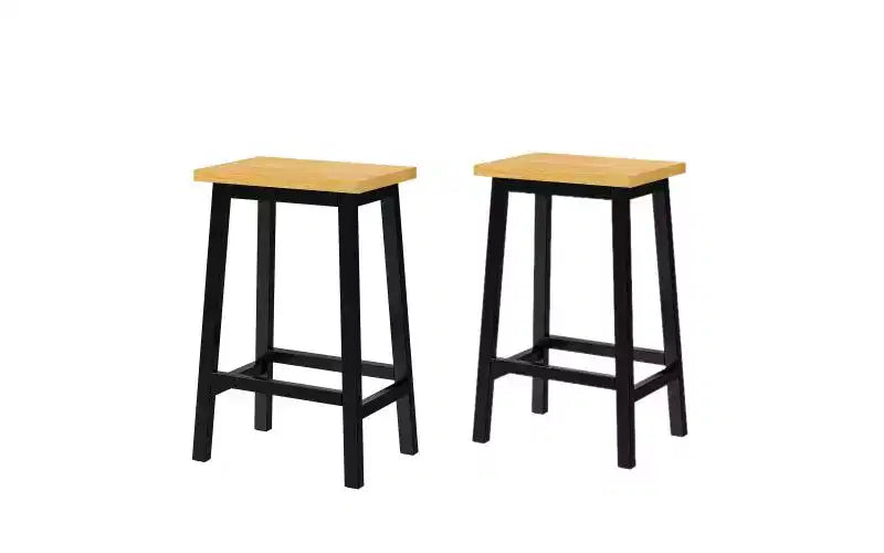 Lot de 2 tabourets de bar de 65 cm de haut, tabourets de comptoir de cuisine avec repose-pieds, tabourets de ferme pour salle à manger, cuisine, comptoir