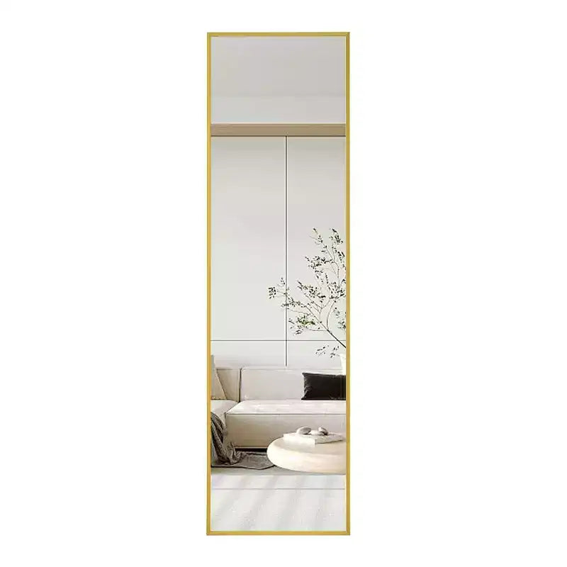 Miroir pleine longueur de 150*40cm avec cadre en alliage d'aluminium, miroir de corps avec support en métal, miroir de sol pour entrée de chambre à coucher, dressing, doré