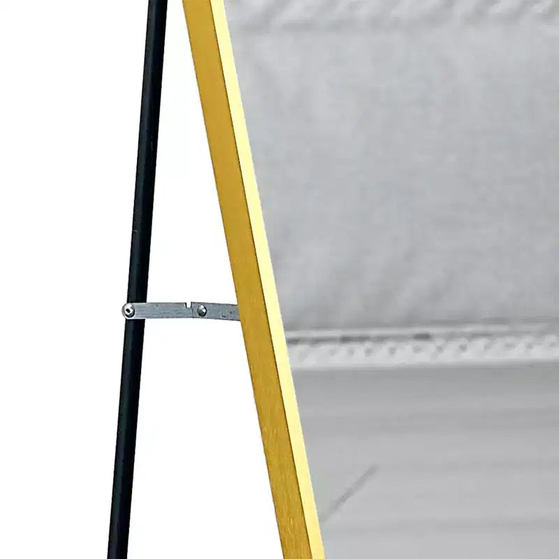 Miroir pleine longueur de 150*40cm avec cadre en alliage d'aluminium, miroir de corps avec support en métal, miroir de sol pour entrée de chambre à coucher, dressing, doré