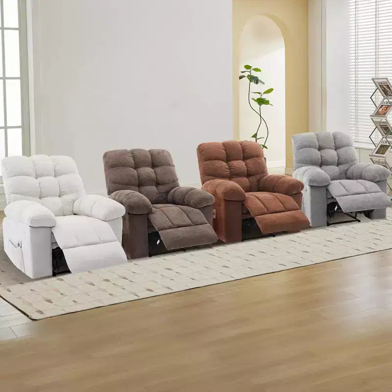 Fauteuil inclinable surdimensionné pour adulte avec massage et chaleur, canapé inclinable rembourré en tissu respirant pour salon