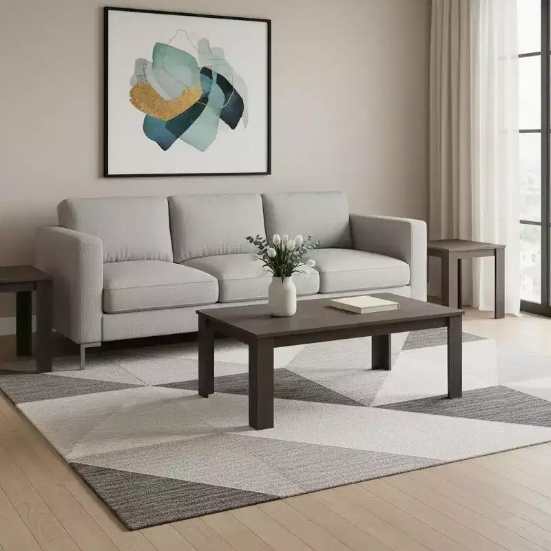 Lot de trois tables basses 44 chêne