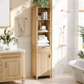 Dcolora Bathroom Floor Skinny Storage Cabinet with 1 Fluted Door&Drawer