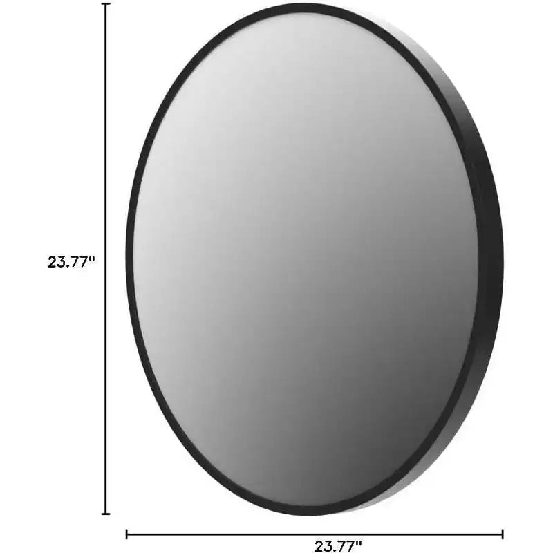 Miroir rond de 36 pouces, miroir cercle à cadre métallique, mural pour entrée, salle de bain, coiffeuse, salon