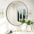 36 Inch Round Mirror, Metal Frame Circle Mirror, Wall Mounted for Entryway, Bathroom, Vanity, Living Room