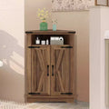 Farmhouse Corner Bathroom Cabinet with Barn Door  Adjustable Shelf Storage for Bathroom/Kitchen/Living Room (1-Pack)