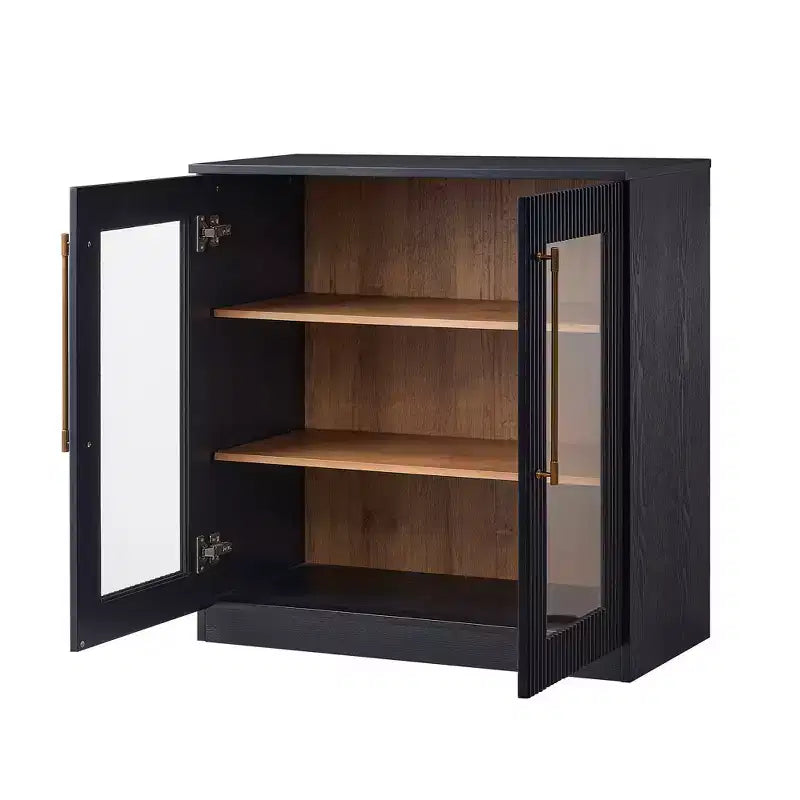 Buffet d'appoint blanc à 2 portes, buffet modulable avec rangement, console à portes cintrées symétriques pour salle à manger, salon