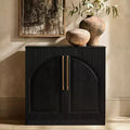 Morden Fort 2 Door Accent Cabinet White, Modular Sideboard Cabinet with Storage, Symmetrical Arched Doors Console Table for Dining Room, Living Room