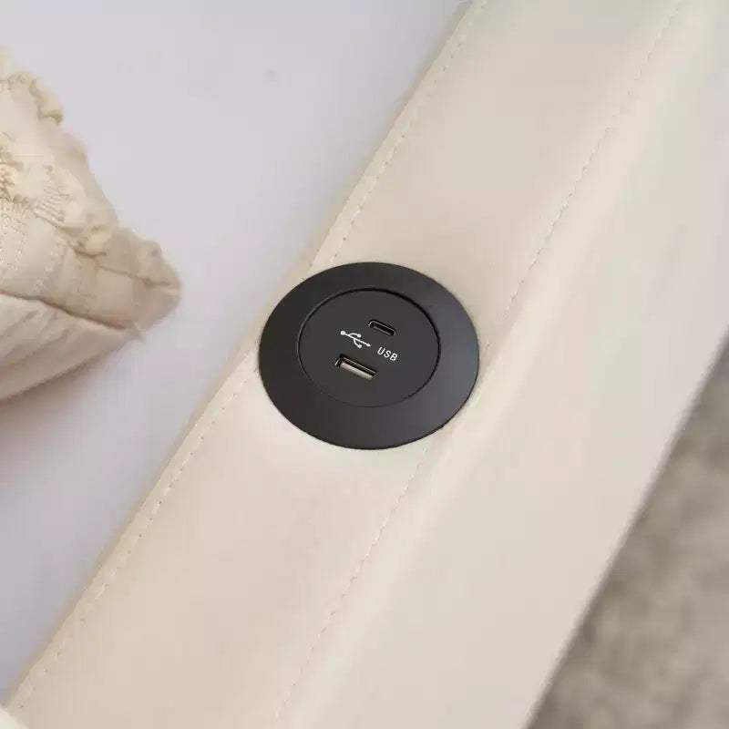 Lit de repos double avec lit gigogne, canapé-lit en velours avec ports USB et poches latérales pour salon, chambre à coucher, chambre d'amis