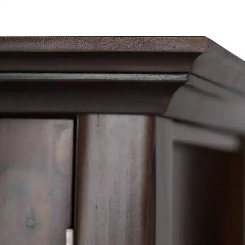 Meuble bas de rangement « Normandy » Brunette Brown, 35 po : Style transitionnel, portes vitrées, étagères réglables