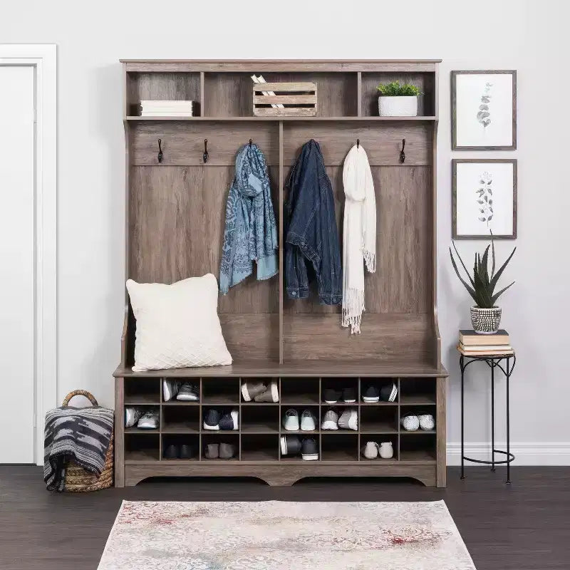 Portemanteau large de 60 pouces avec 24 casiers à chaussures
