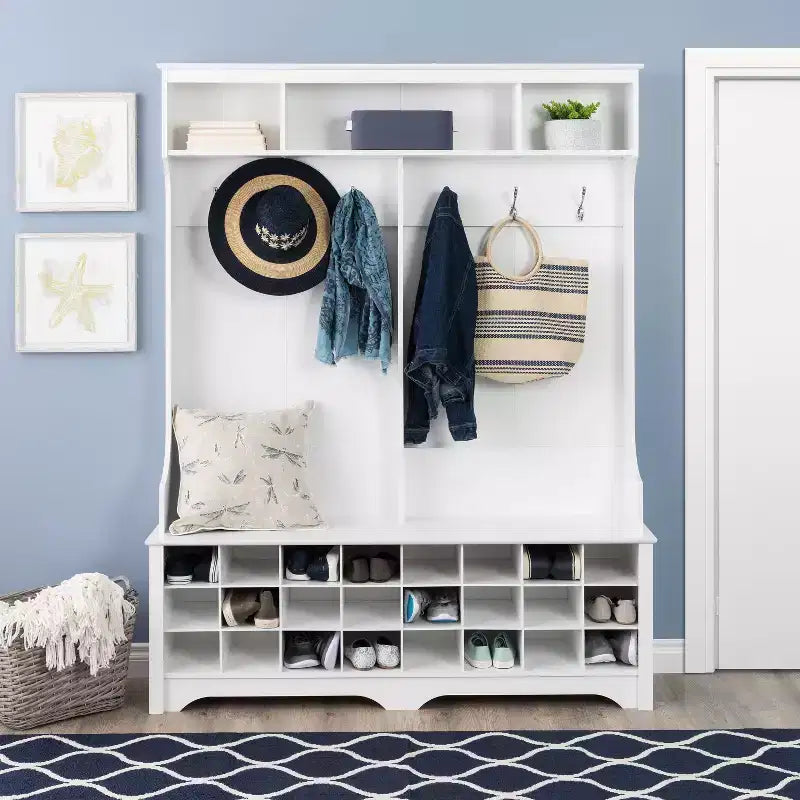 Portemanteau large de 60 pouces avec 24 casiers à chaussures