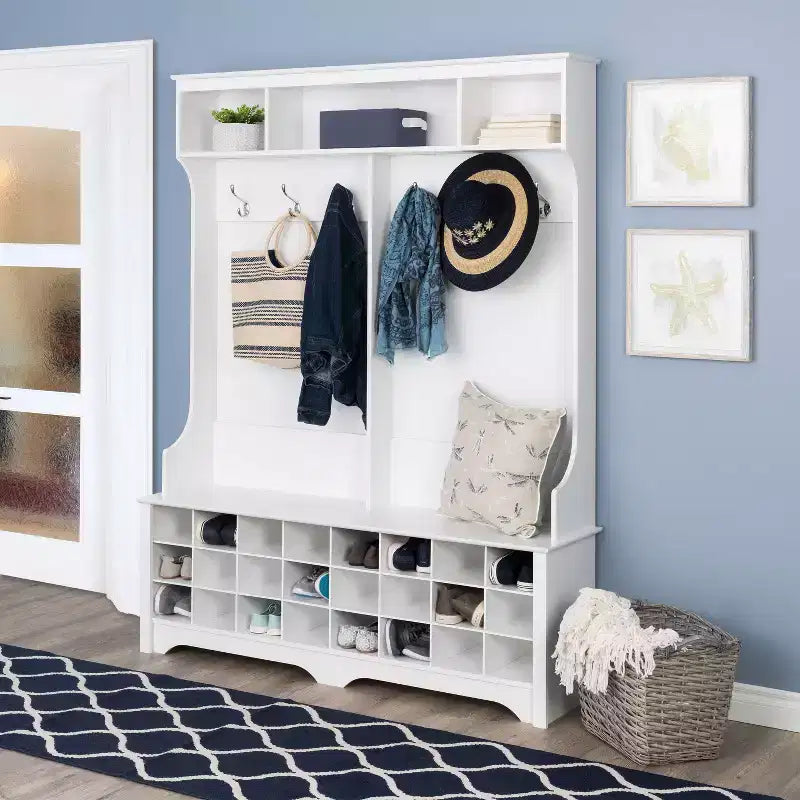 Portemanteau large de 60 pouces avec 24 casiers à chaussures